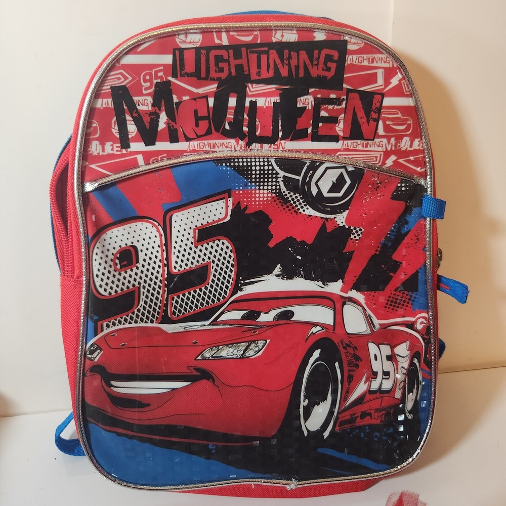 Disney Pixar Cars Lightning McQueen Red Blue Small 12 inch School Backpack 95